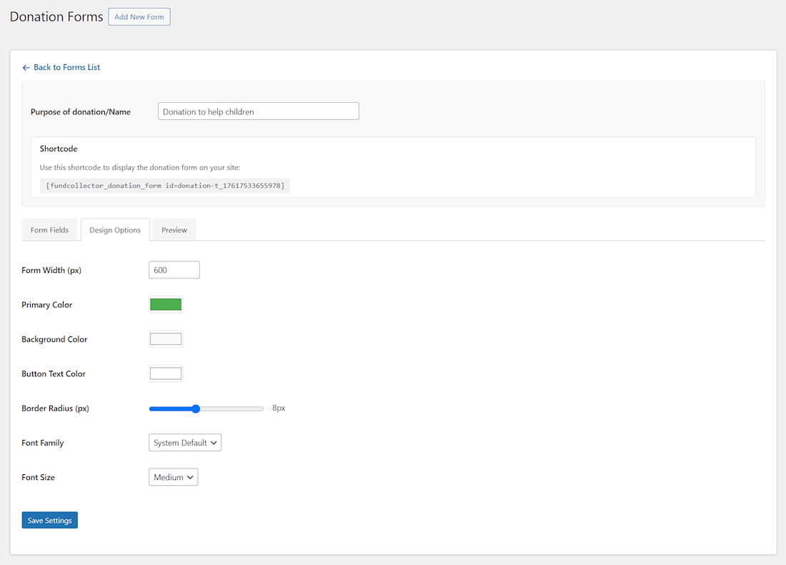 Donation Form design