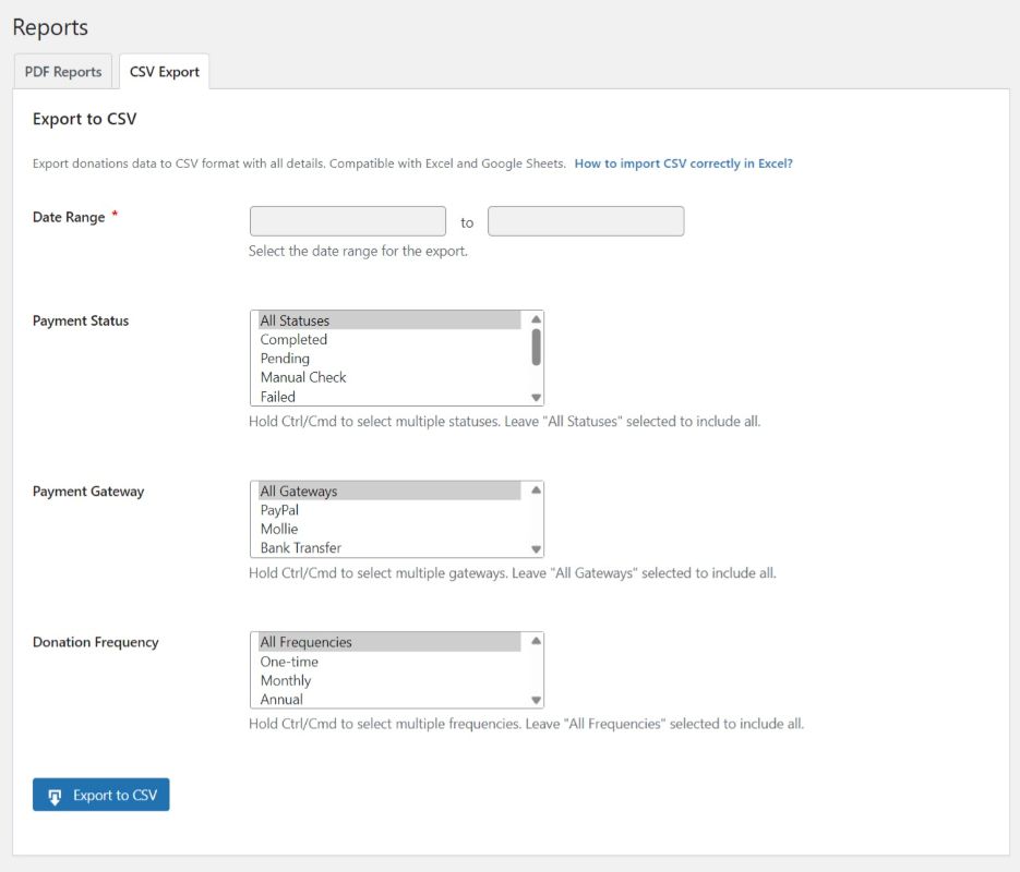 Reports - CSV Export
