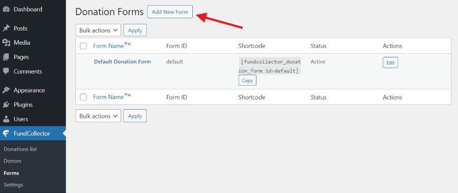 Add new form (Free version)