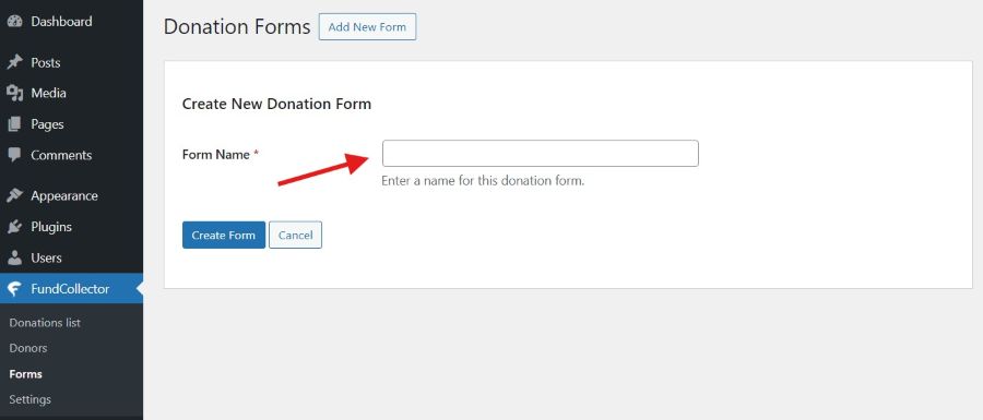 Add new form name (Free version)