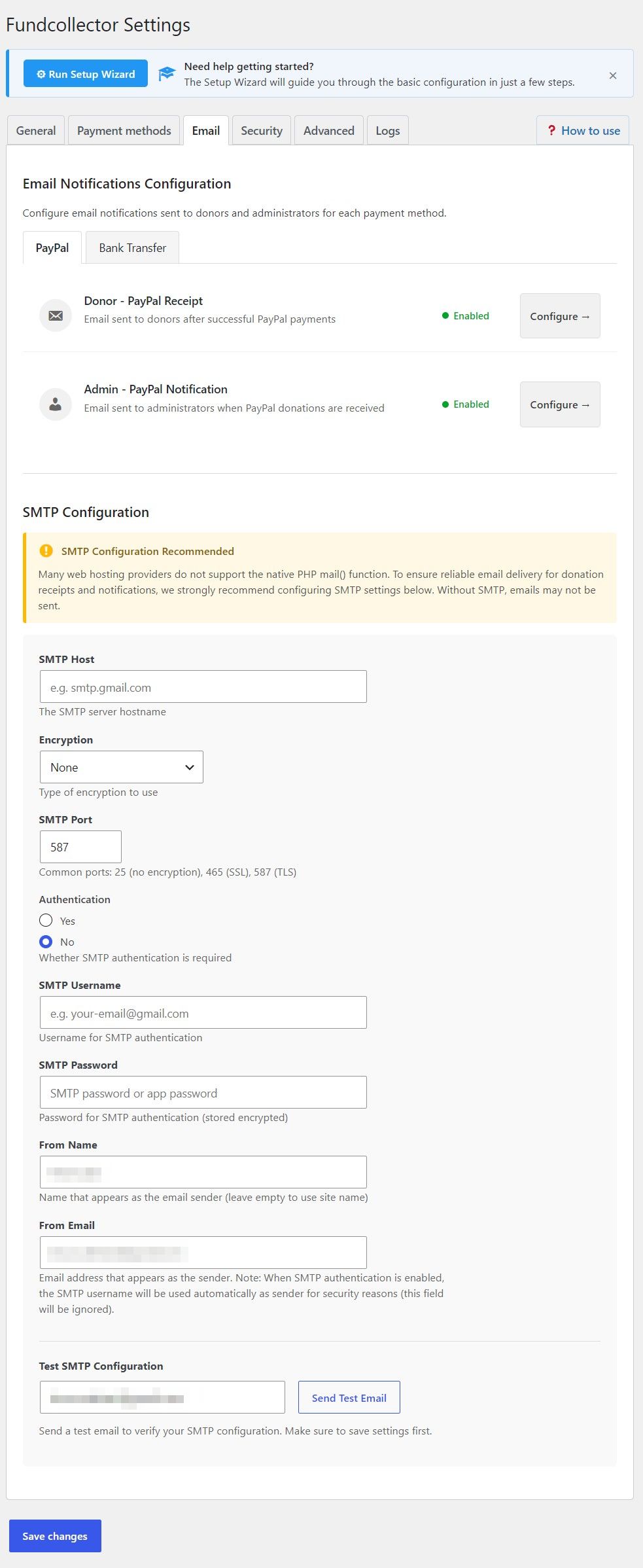 Email Settings