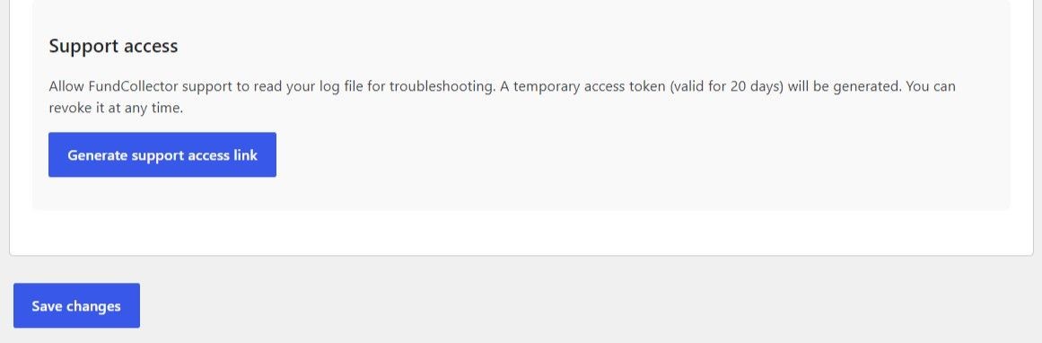 Log support access