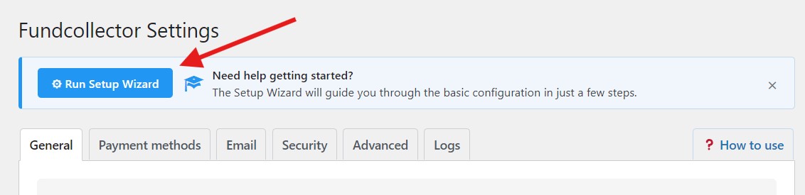 Setup Wizard Button